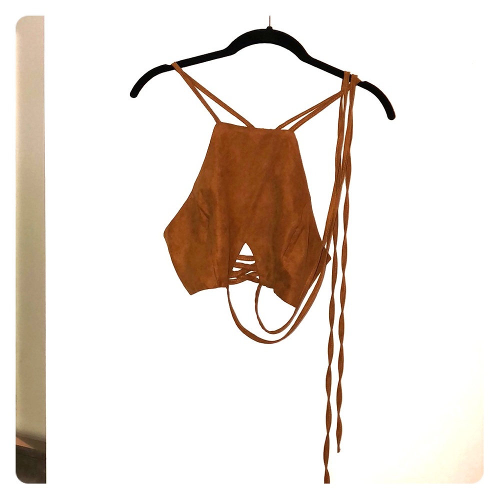 Suede crop top